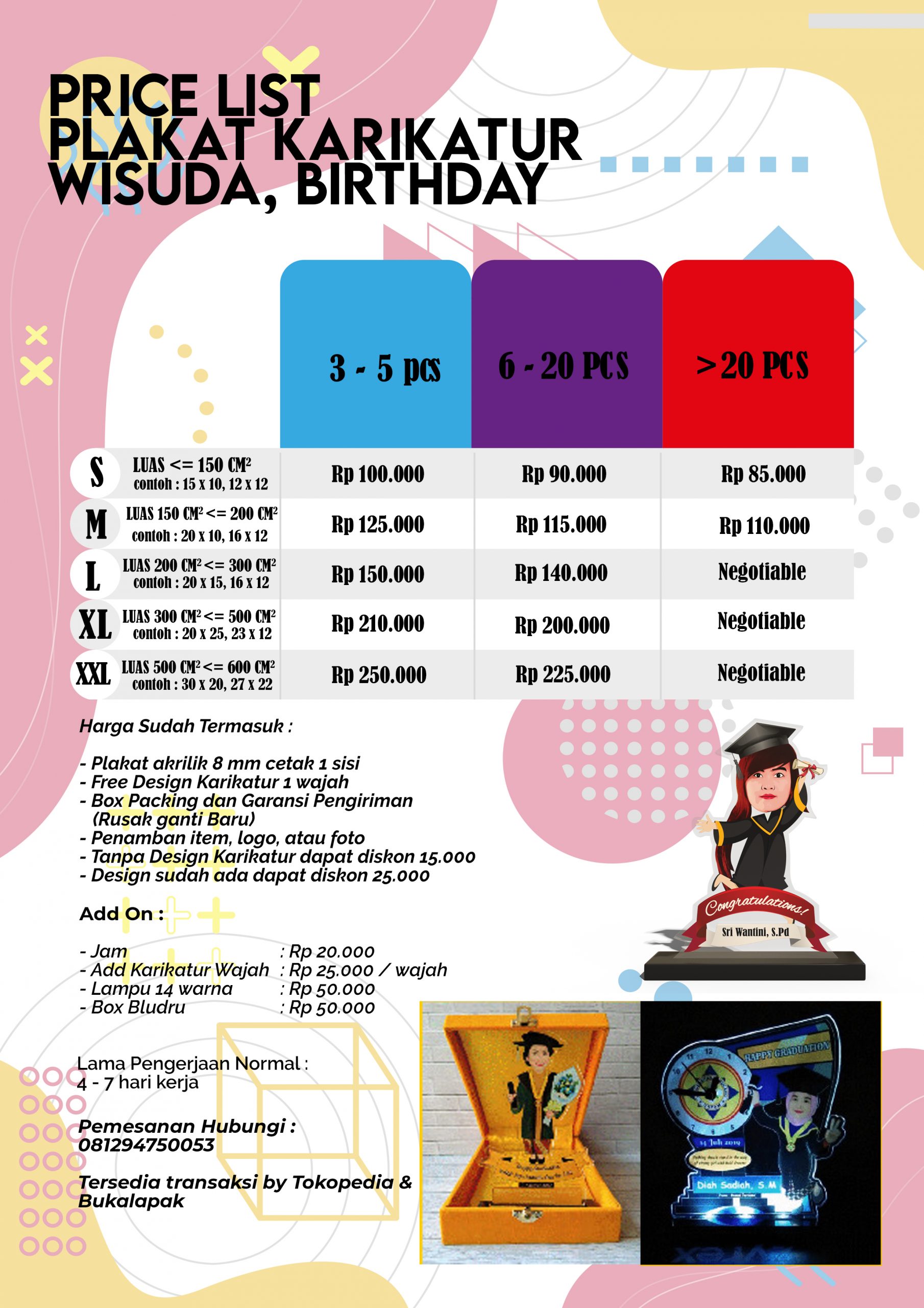 souvenir plakat wisuda graduation harga