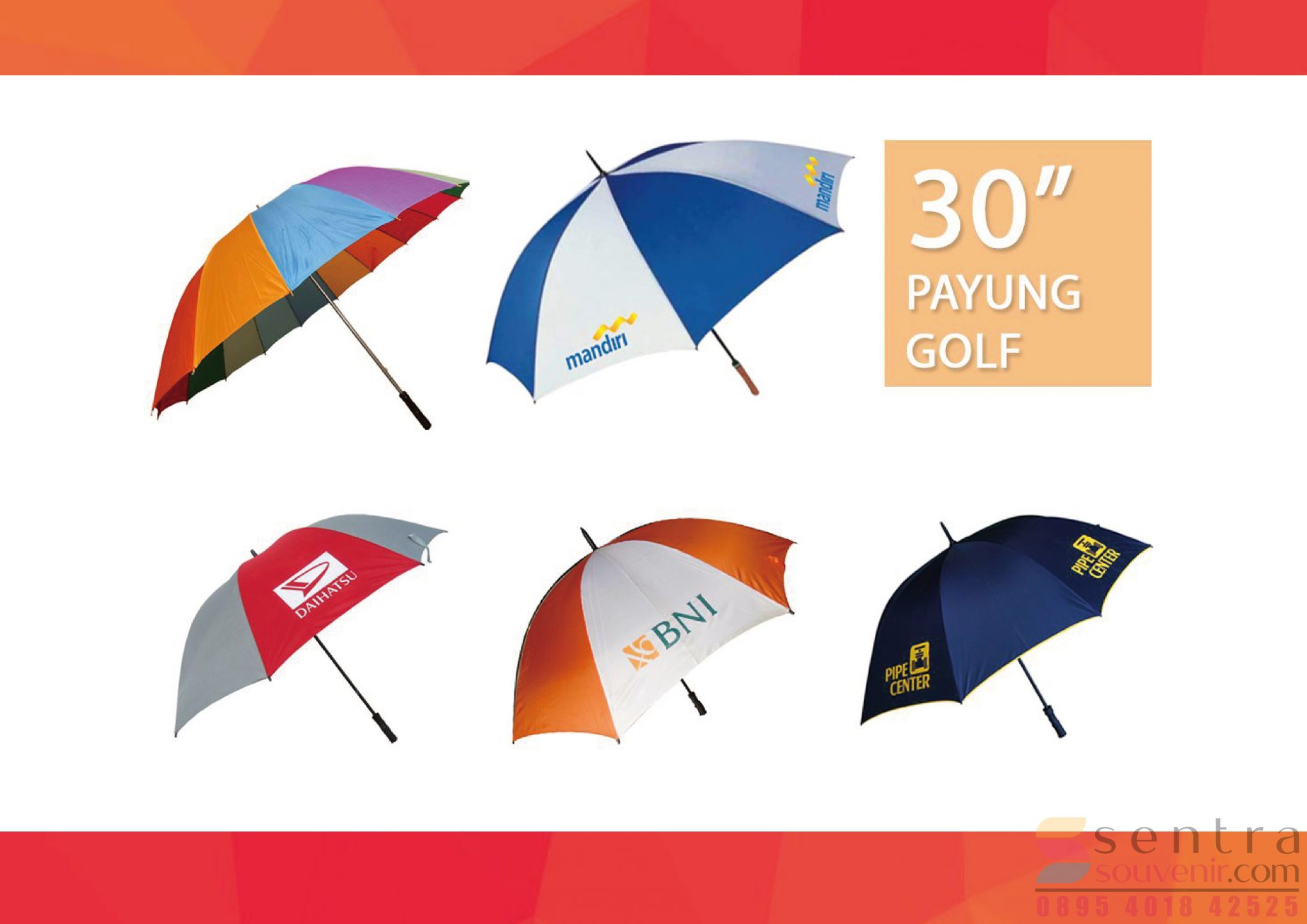 Payung Golf 2 Warna 30 Inch - Sentra Souvenir